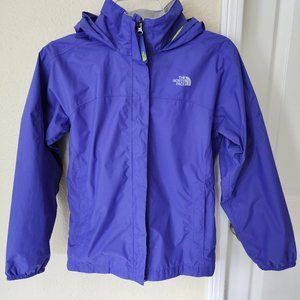 The North Face Girls Large 14/16 Purple Resolve Hyvent Hooded Rain Jacket